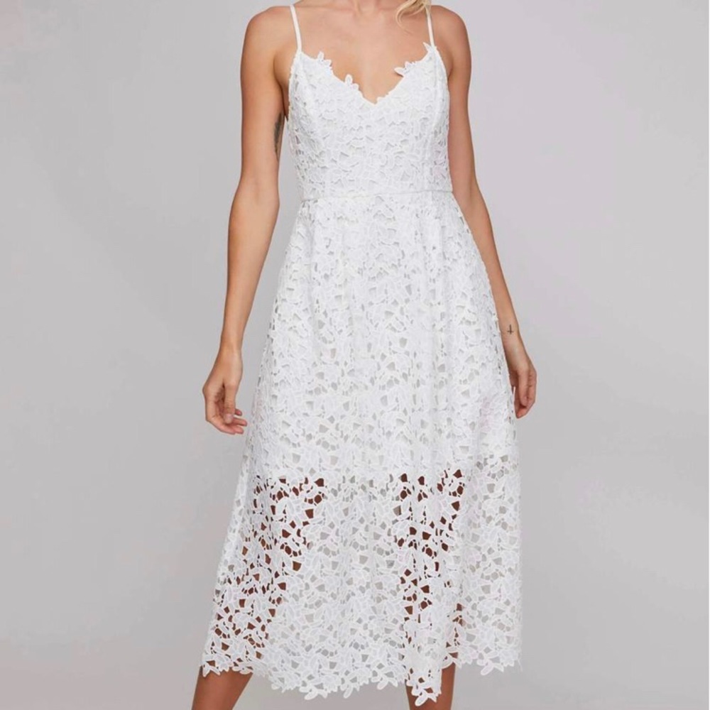 ASTR the Label Lace Midi Dress White Small